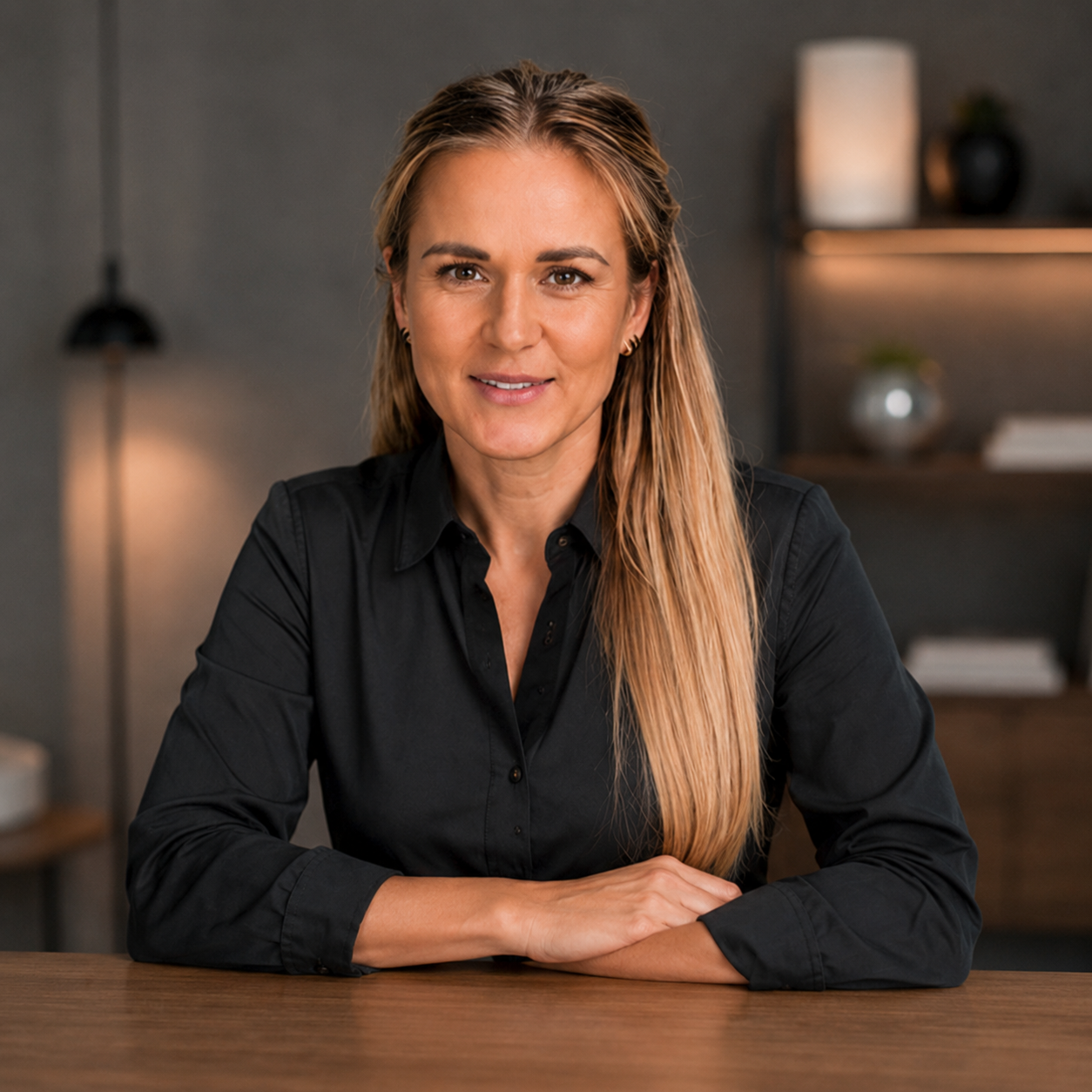 Olga Davidian, executive portrait in business attire